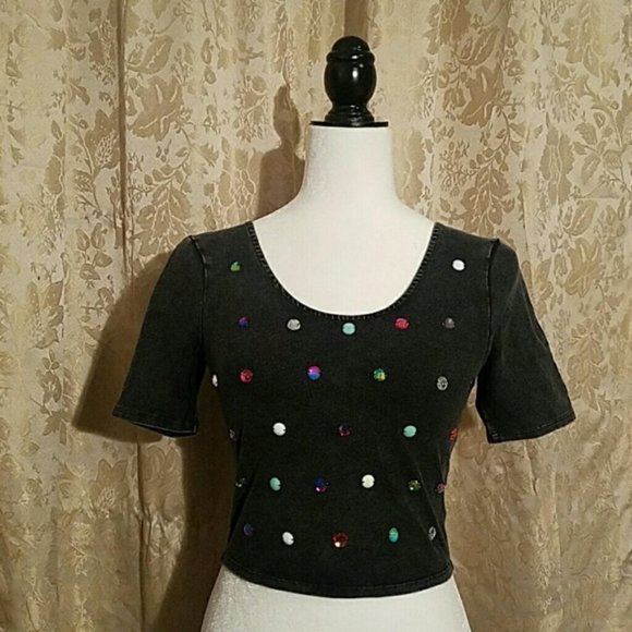 Urban Outfitters Silence + Noise Jewel Crop Top - Picture 1 of 2